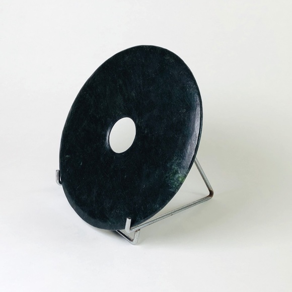 Vintage Chinese Bi Disk - Marble with Stand - Picture 2 of 9
